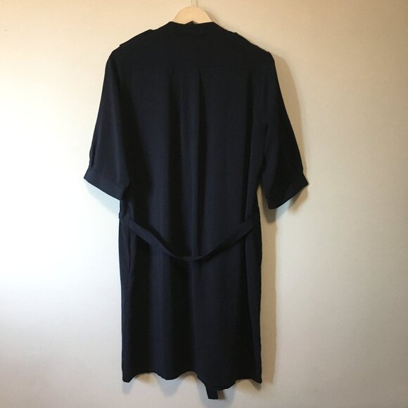 Navy Blue Military Button Down Tunic Dress - Picture 3 of 15